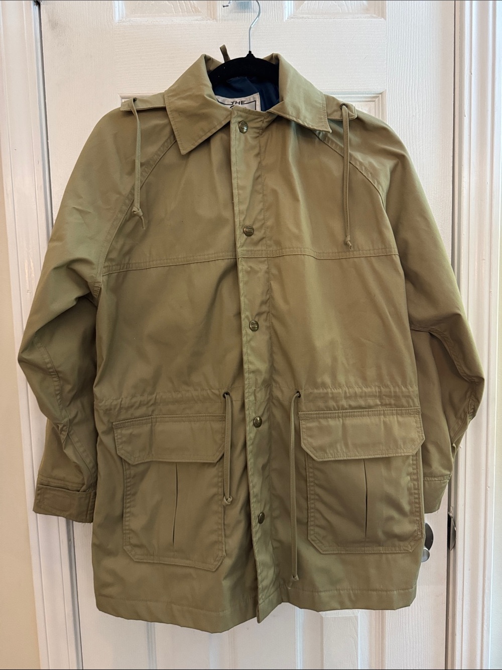WOOLRICH Women’s Vintage Utility Foeld Jacket Khaki Removable Hood Size Medium